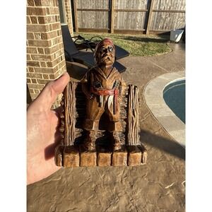 Vintage Mid-century Ornawood Pirate Figure Card Holder Rare Made in USA